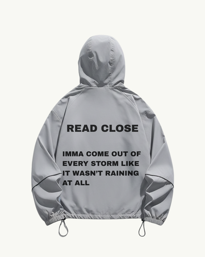 Grey Windbreaker - SPIT OUT