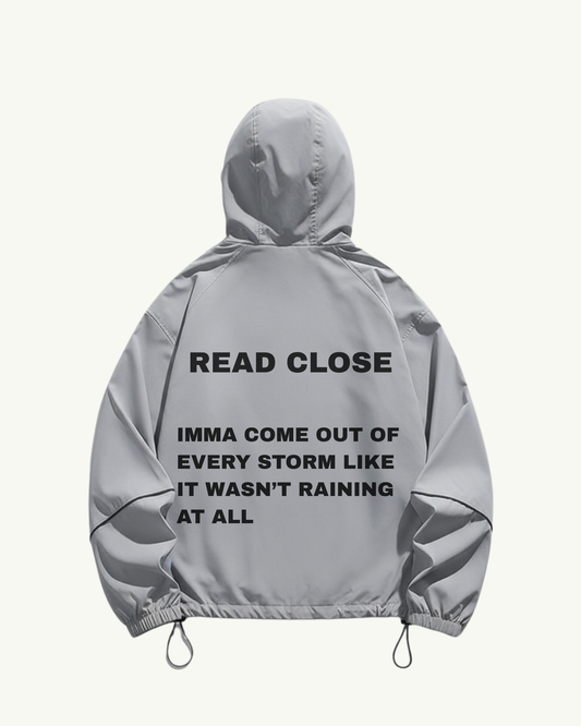 Grey Windbreaker - SPIT OUT