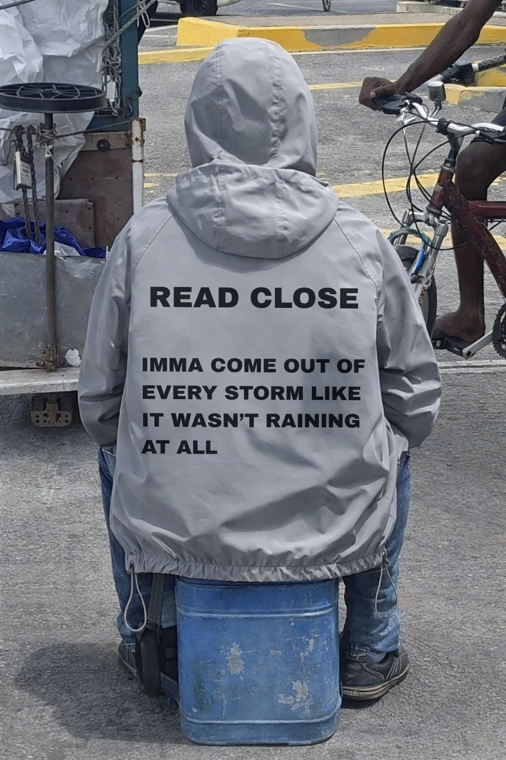 Grey Windbreaker - SPIT OUT